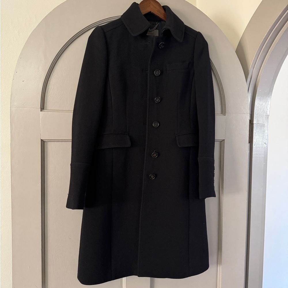 J. Crew topcoat in Italian double-cloth wool blend like new size 0